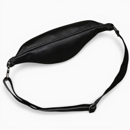 Sacoche bandoulière en cuir pour homme, modèle Horizon, avec zip, en format ceinture, vue bandoulière