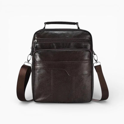 Sacoche bandoulière homme cuir marron modèle Alliance vue de face