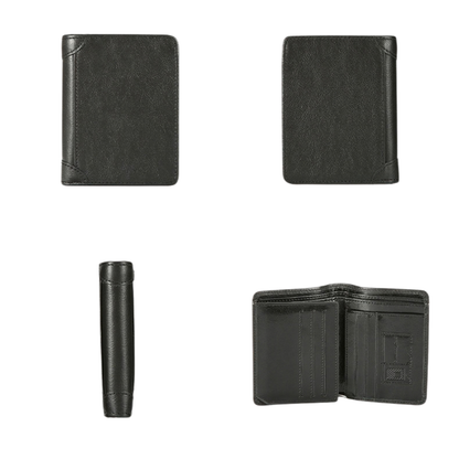 Portefeuille homme en cuir véritable Élégance Cuir avec plusieurs compartiments, visible en image.