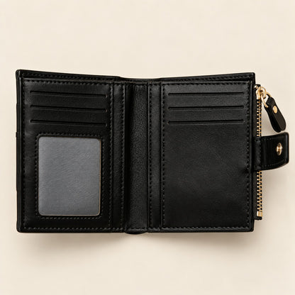 Intérieur du portefeuille Julien en cuir végan noir