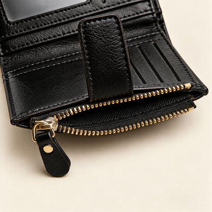 Poche zippée du portefeuille Julien en cuir végan noir