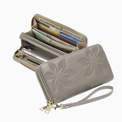 portefeuille femme cuir gris 