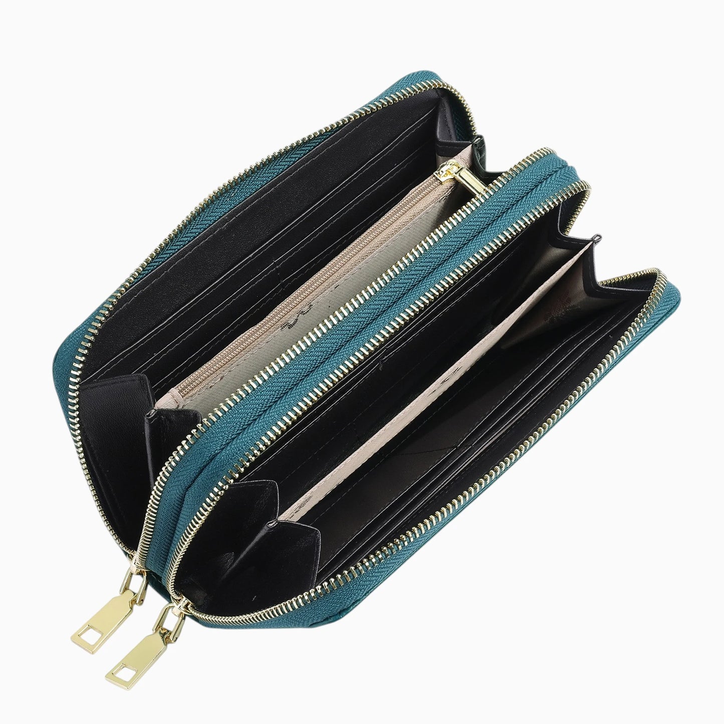 portefeuille femme cuir bleu fleur