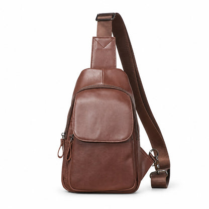 Sacoche homme Le Dandy en cuir véritable marron