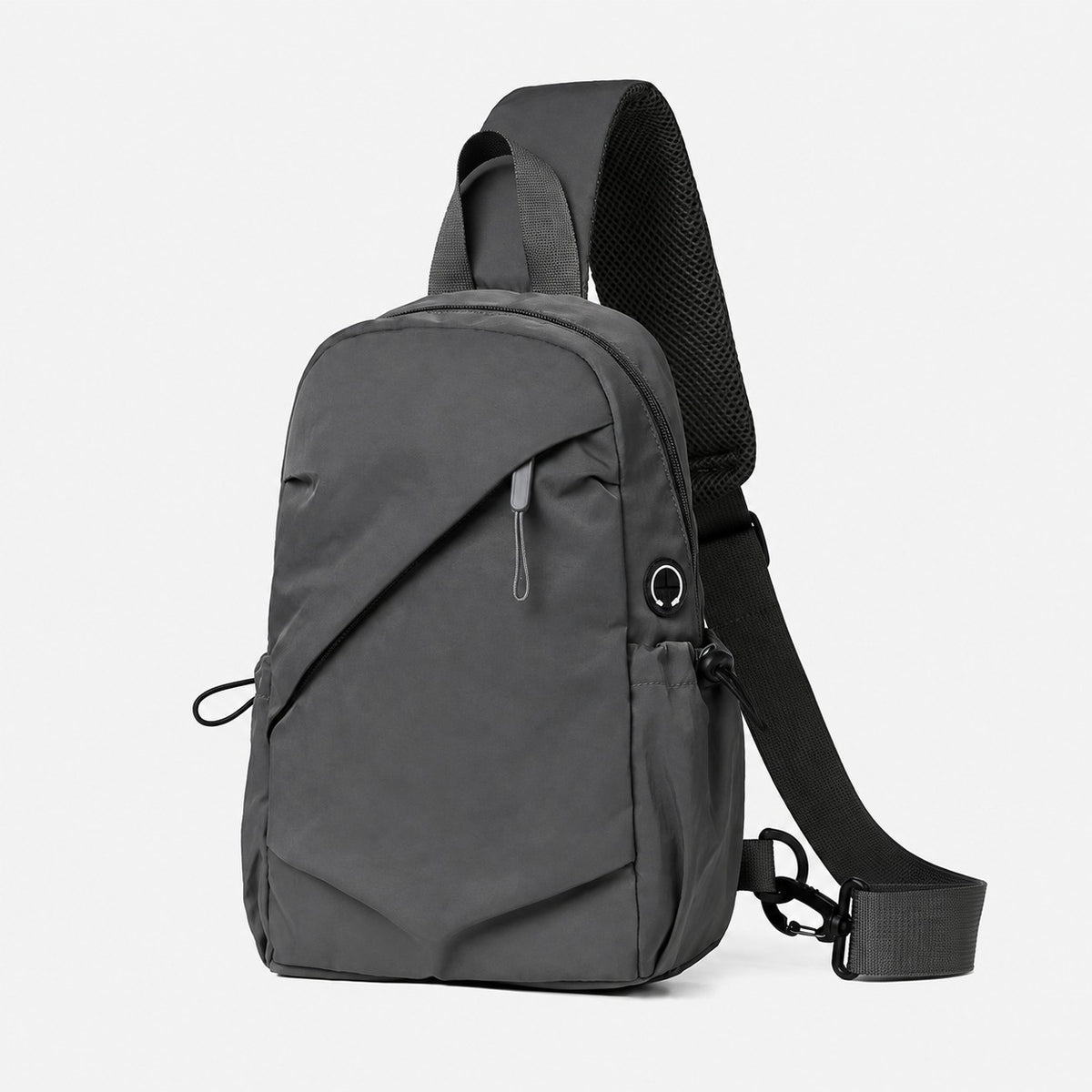 Sacoche homme Escalade gris anthracite, poche avant et bandoulière