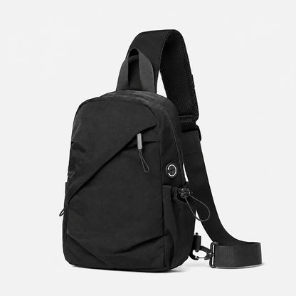 Sacoche homme Escalade en tissu Oxford noir, vue de trois quarts