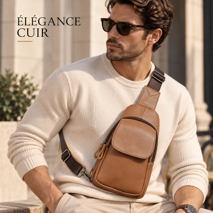 sacoche bandoulière homme luxe cuir
