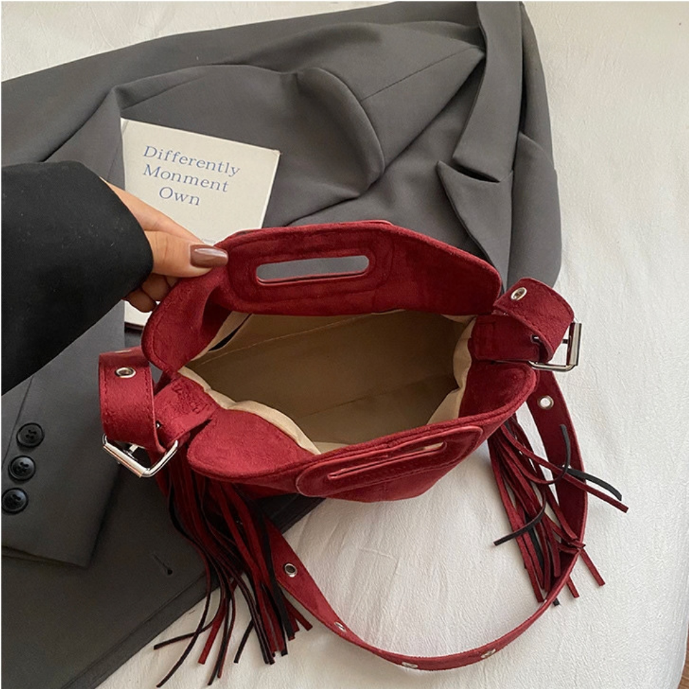 Intérieur du sac Solène rouge avec doublure claire